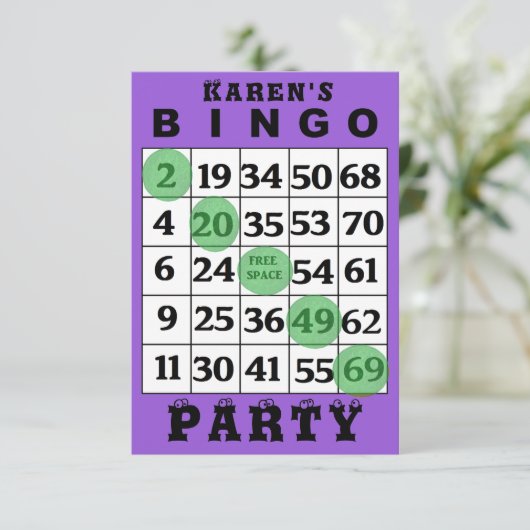 BINGO Party Einladung (Stehend Vorderseite)