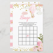 Bingo Pink Heißluftballon Jungle Babydusche (Vorne/Hinten)