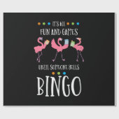 Bingo Player, Flamingo, Bingo Balls Geschenkpapier (Flach)