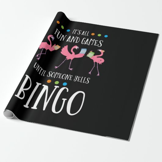 Bingo Player, Flamingo, Bingo Balls Geschenkpapier (Ungerollt)