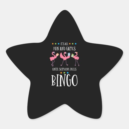 Bingo Player, Flamingo, Bingo Balls Stern-Aufkleber (Vorderseite)