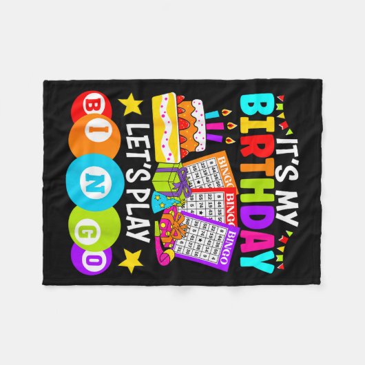 Bingo Player It's My Birthday Let's Play Bingo Xma Fleecedecke (Vorderseite (Horizontal))