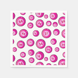 Bingo Player Niedlich rosa und weiß nummerierte Bä Serviette