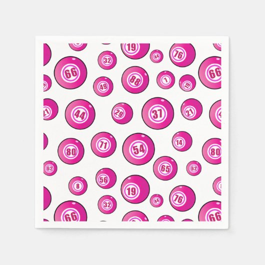 Bingo Player Niedlich rosa und weiß nummerierte Bä Serviette (Vorderseite)
