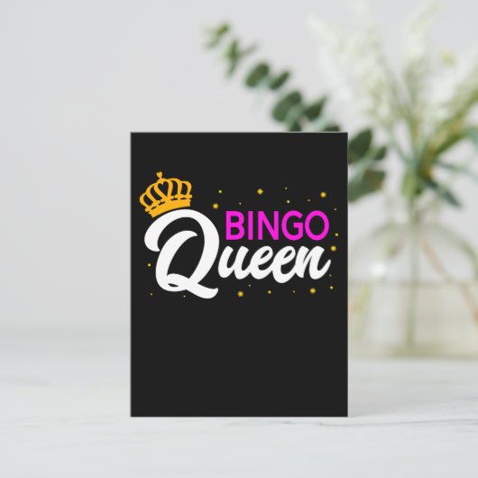 Bingo Player Oma Ehefrau Bingo Gambling Postkarte (Stehend Vorderseite)