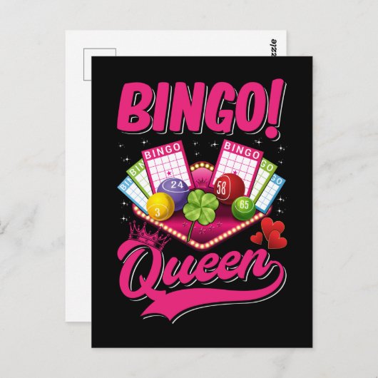 Bingo Player Queen Women Funny Bingo Girl Postkarte (Vorne/Hinten)