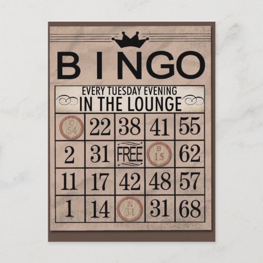 Bingo Post Cards Postkarte (Vorderseite)