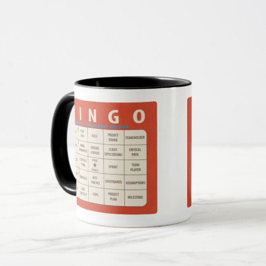 Bingo Project Management Edition Tasse (Vorderseite Links)