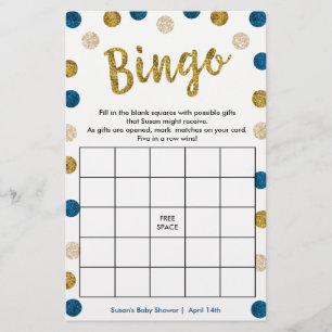 Bingo-Purse-Spiel, 2-seitige Gold & Blue Card