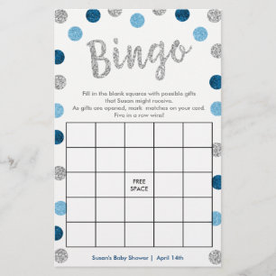 Bingo-Purse-Spiel, 2-seitige Silver & Blue Card