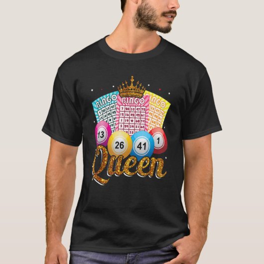 Bingo Queen  Bingo Player Caller Casino Gambling W T-Shirt (Vorderseite)