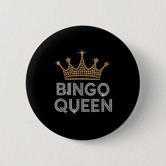 Bingo Queen Bingo Player Game Party Funny Women Gi Button (Vorderseite)