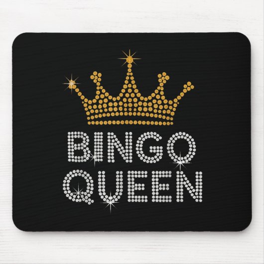 Bingo Queen Bingo Player Game Party Funny Women Gi Mousepad (Vorne)
