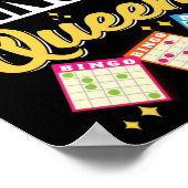 Bingo Queen Funny Lucky Gambling Poster (Ecke)
