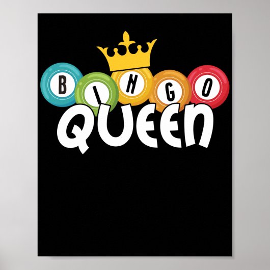 Bingo Queen Funny Lucky Gambling Poster (Vorne)