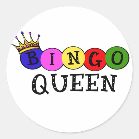 BINGO QUEEN RUNDER AUFKLEBER (Vorderseite)