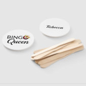 Bingo Queen White Hand Fan Fächer (Non-assembled)