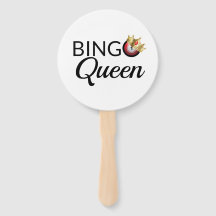 Bingo Queen White Hand Fan