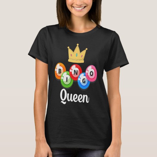 Bingo Queen Womens Bingo Player Caller T-Shirt (Vorderseite)