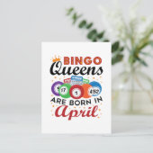 Bingo Queens ist im April Geboren Postkarte (Stehend Vorderseite)