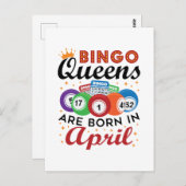 Bingo Queens ist im April Geboren Postkarte (Vorne/Hinten)