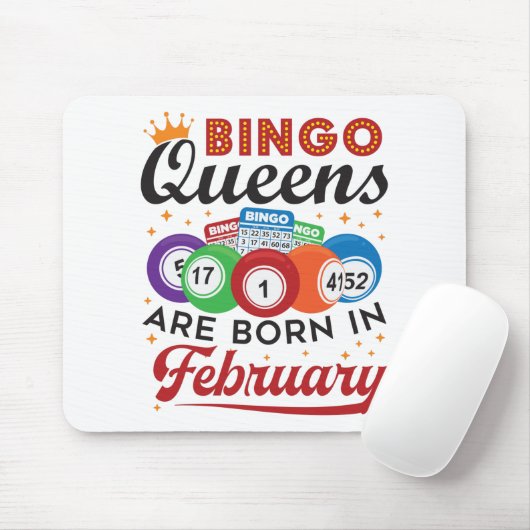 Bingo Queens ist im Februar Geboren Mousepad (Mit Mouse)