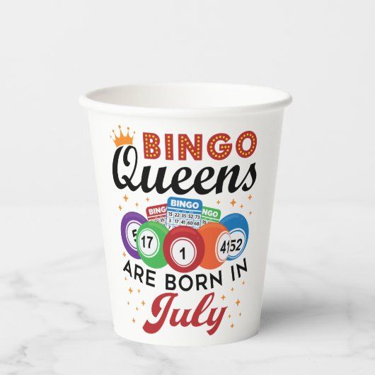 Bingo Queens ist im Juli Geboren Pappbecher (Vorderseite)