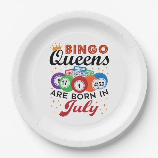Bingo Queens ist im Juli Geboren Pappteller (Vorderseite)