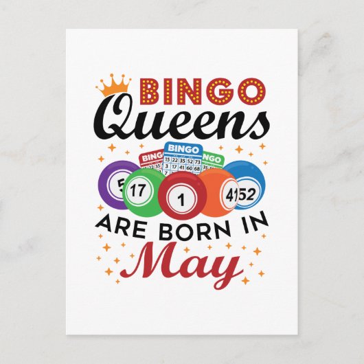 Bingo Queens ist im Mai Geboren Postkarte (Vorderseite)