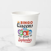 Bingo Queens ist im September Geboren Pappbecher (Vorderseite)