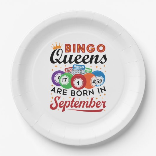Bingo Queens ist im September Geboren Pappteller (Vorderseite)