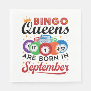 Bingo Queens ist im September Geboren Serviette