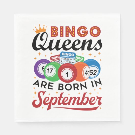 Bingo Queens ist im September Geboren Serviette (Vorderseite)