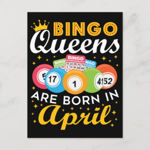 Bingo Queens sind im April Geburtstag Geboren Postkarte