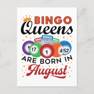 Bingo Queens sind im August Geboren Postkarte