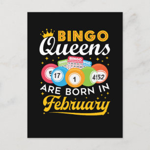 Bingo Queens sind im Februar zum Geburtstag Gebore Postkarte