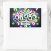 Bingo     rechteckiger aufkleber (Tasche)