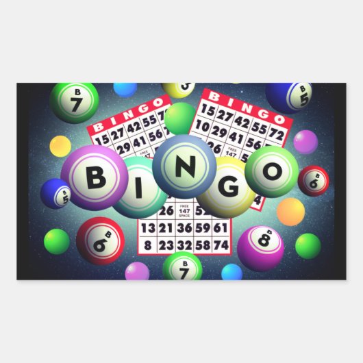 Bingo     rechteckiger aufkleber (Vorderseite)