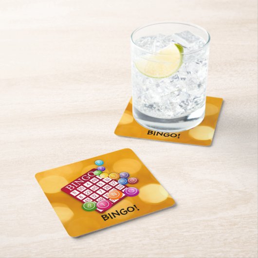 Bingo! Rechteckiger Pappuntersetzer (Vor Ort)