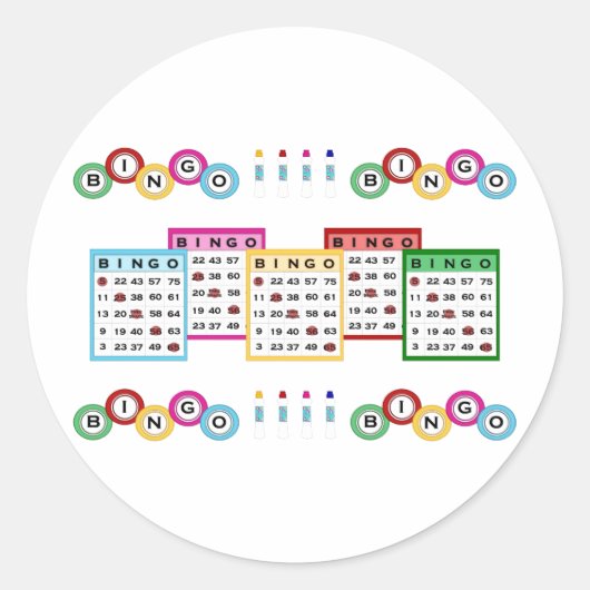 Bingo Runder Aufkleber (Vorderseite)