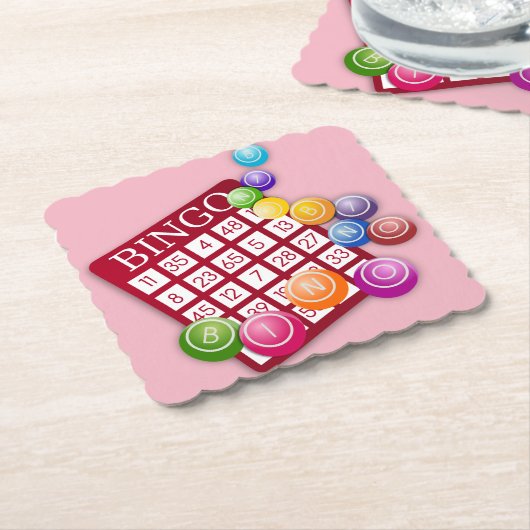 Bingo Scalloped Edge Paper Untersetzer (angewinkelt)