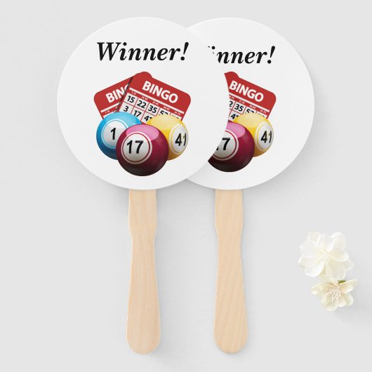 Bingo-Sieger Handheld-Fans Fächer (Vorne und Hinten)