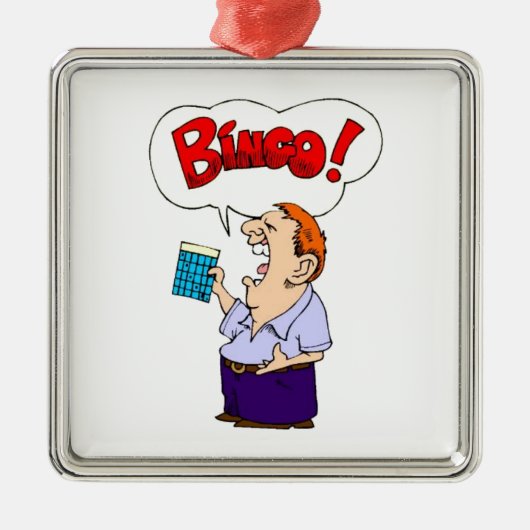 Bingo Silbernes Ornament (Vorne)