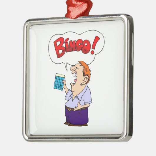 Bingo Silbernes Ornament (Links)