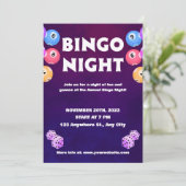 Bingo-Spaß-Nacht-Einladung Fundraiser Einladung (Stehend Vorderseite)