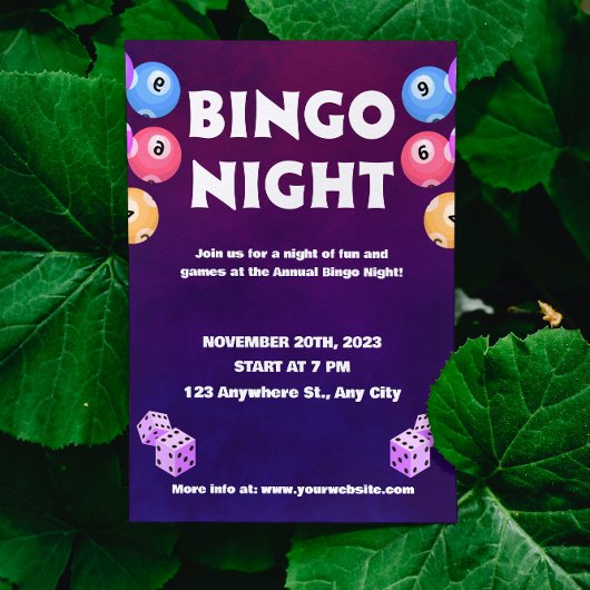 Bingo-Spaß-Nacht-Einladung Fundraiser Einladung