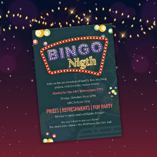 BINGO-Spendenkarte Schule Gemeinschaft Spaßparty Einladung