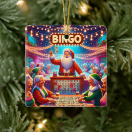 Bingo Spiel mit Weihnachten Keramikornament