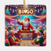 Bingo Spiel mit Weihnachten Keramikornament (Vorderseite)
