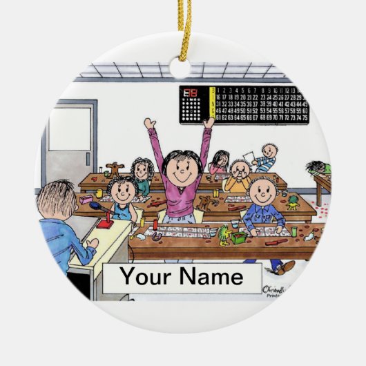 Bingo-Spieler-Frau Keramikornament (Vorne)